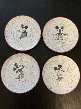 Set of 4 Pottery Barn Disney Mickey Mouse Salad Plates
